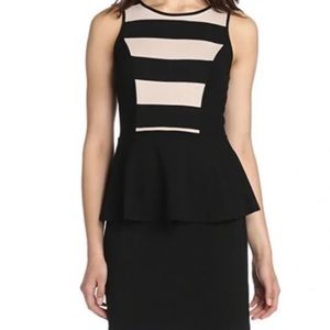 KENSIE Sleeveless Sheath Dress Black & Cream - Size XS